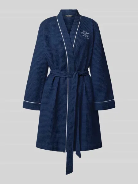 Szlafrok o kroju regular fit z mieszanki bawełny Lauren Ralph Lauren biały