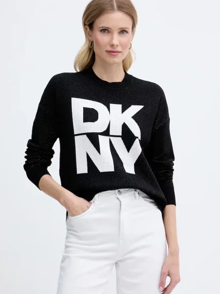 DKNY pulover za žene s viskozom crna