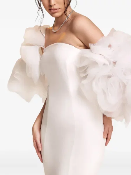 Rochie Ana Radu cu volane de costum alb