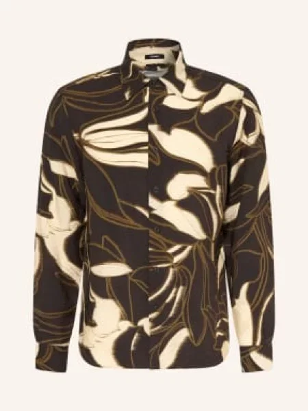 Reiss Košile Paloma Regular Fit / hnědá / tmavě žlutá černá