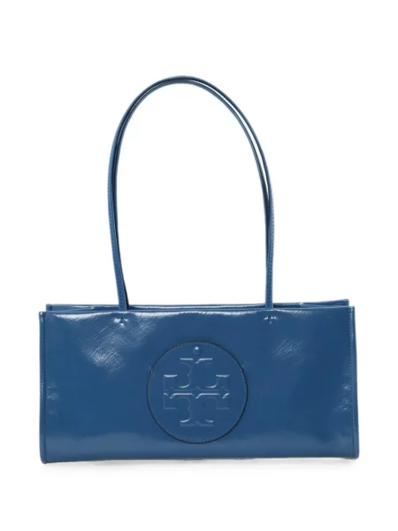 Geantă shopper Tory Burch cu autograf albastru