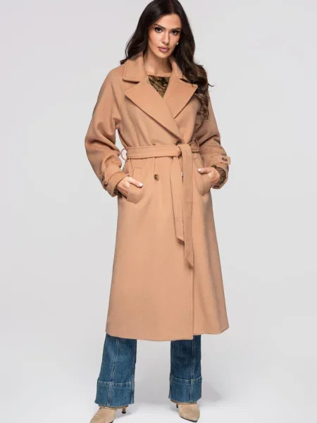 Palton Edoti de lână albastru