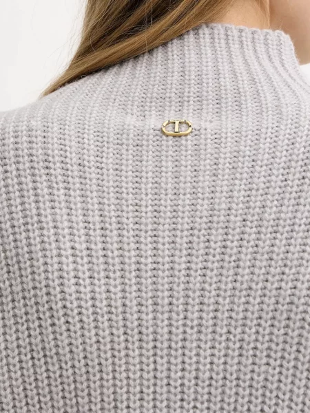 Светр із додаванням вовни Twinset гольф сірий