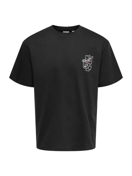 Only & Sons Tricou ONSFred negru alb