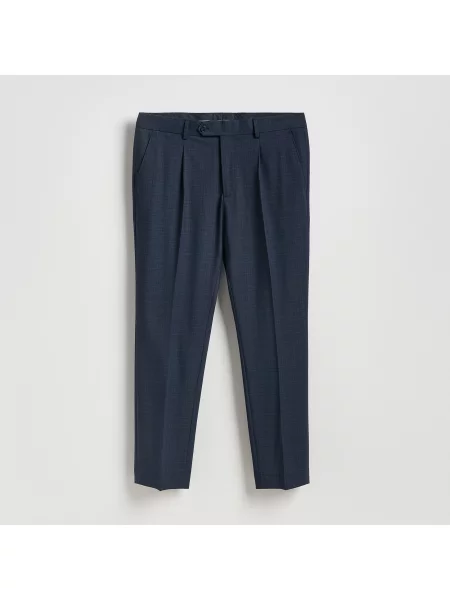 Reserved Oblekové kalhoty slim fit tmavomodrá