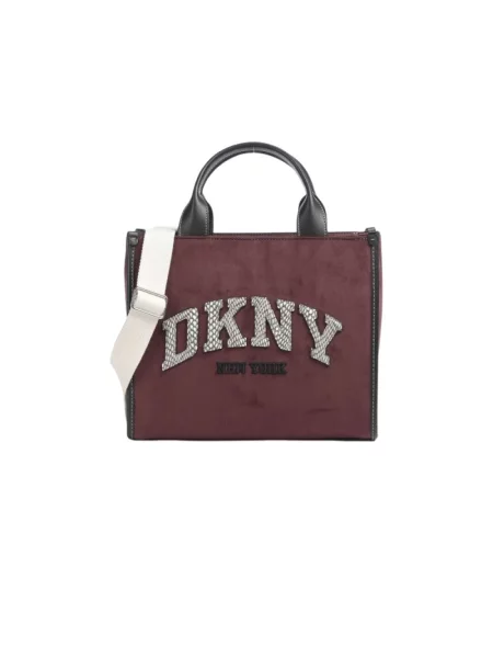DKNY torebka crossbody z imitacji zamszu brązowa