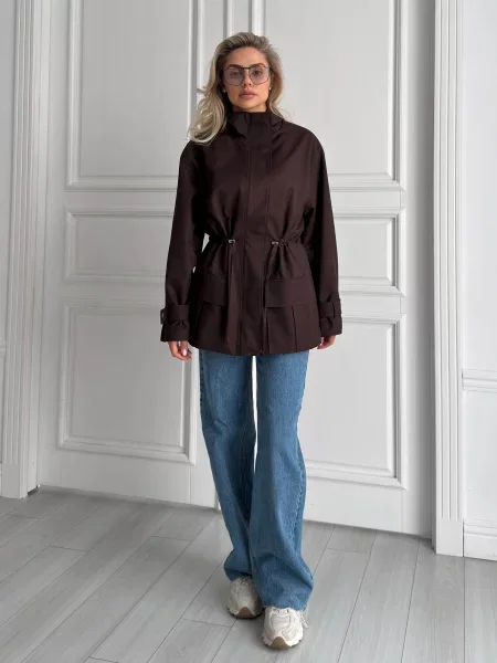 Тренч Jadone Fashion коричневый
