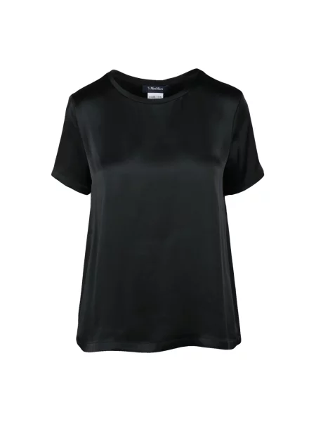 Satynowa koszulka Max Mara czarna