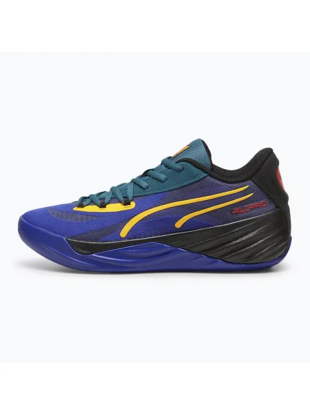 Olcsóbban. Férfi kosárlabda cipő PUMA All-Pro Nitro Crowd Craze lapis lazuli/hideg zöld/puma fekete. Méret: EU fekete