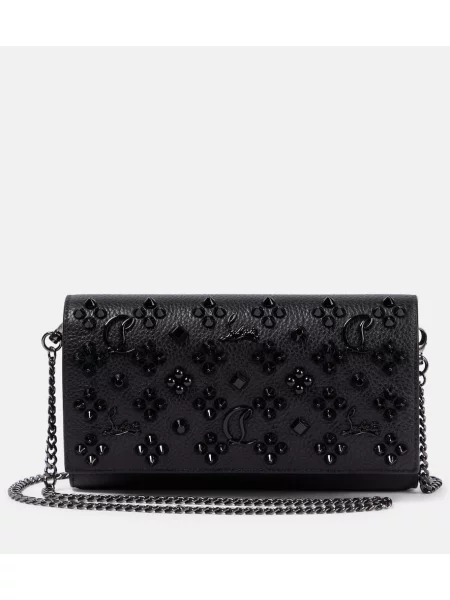 Кожено колие Christian Louboutin черно