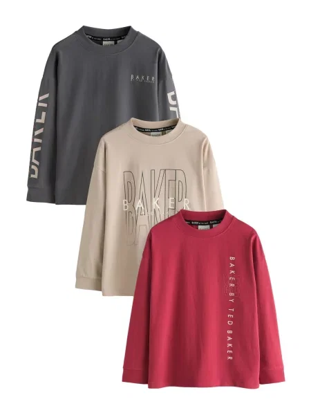 Baker by Ted Baker Tricou / gri închis / roșu bej