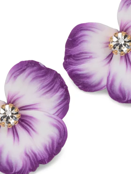 Cercei Jennifer Behr cu model floral violet