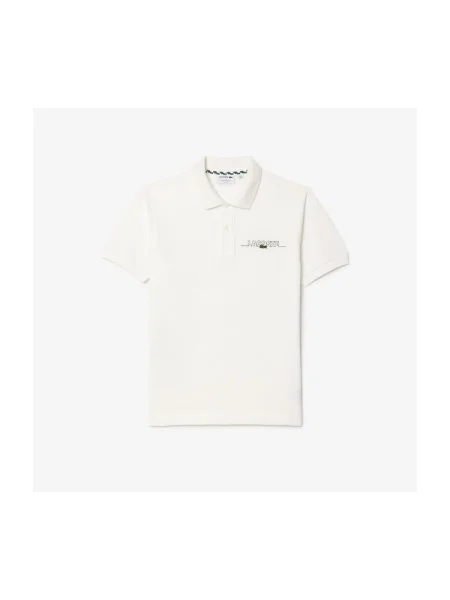 Gulerat scurt tricou Lacoste alb