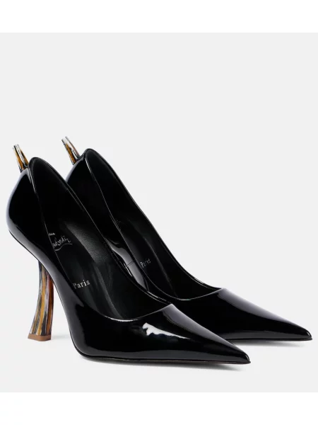 Pantofi cu toc Christian Louboutin din piele de lac negru