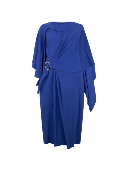 Rochie midi Alberta Ferretti drapată albastru
