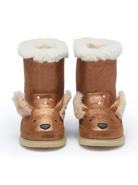 Donsje snehule detské kožené Deloniek Boots Deer hnedá