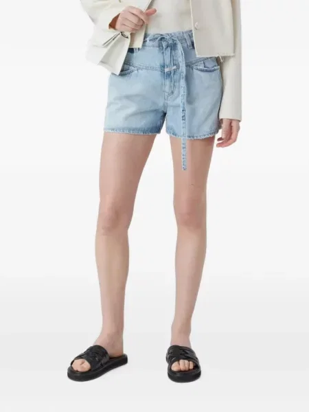 Cu centură pantaloni scurți din denim Closed cu legături albastru