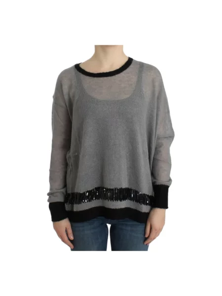 Sweter Costume National wełniany asymetryczny szary