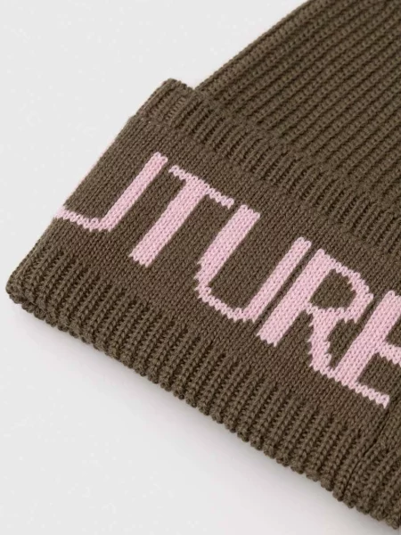 Шерстяная шапка Versace Jeans Couture зеленая