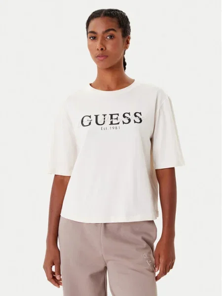 Guess Tricou Boxy Fit bej