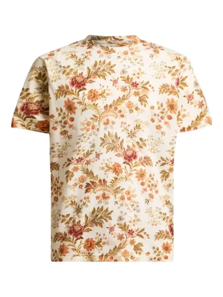 Tricou Etro cu model floral cu imagine alb