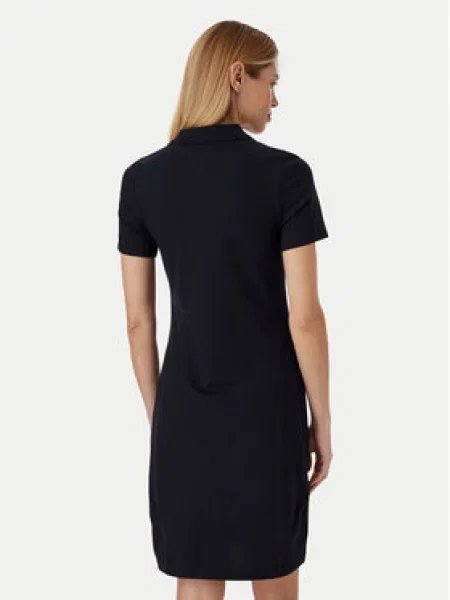 Tommy Hilfiger Každodenné šaty Slim Pique Polo Dress Ss modrá