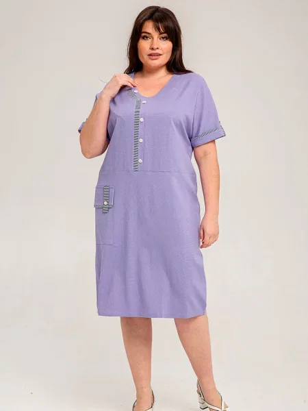 Лляна Сукня міді All Posa бузковий