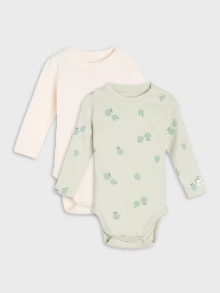 Sinsay body s motivem jablek 2 pack zelená
