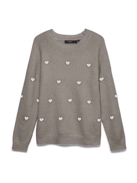 Vero Moda Maternity Pulover VMMDoffy gri taupe alb
