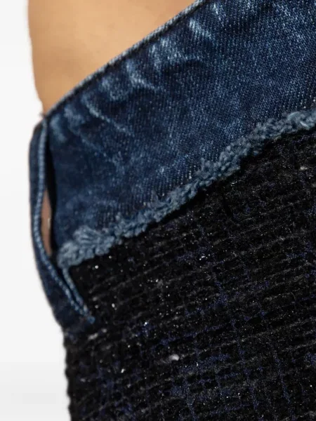 Kratke traper hlače Dsquared2 od tvida plava