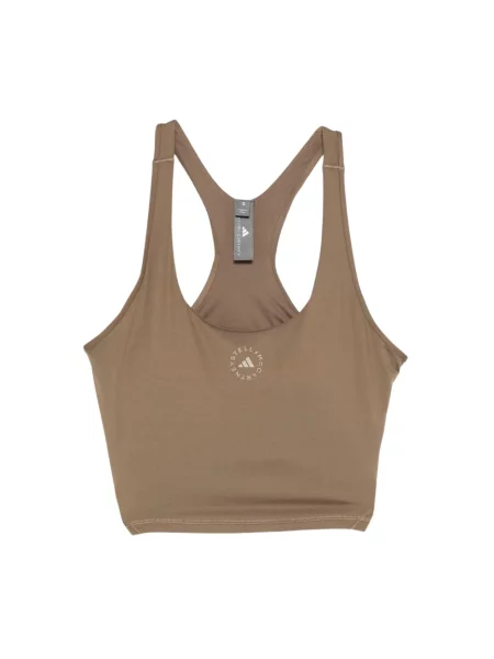 Top sportowy Adidas By Stella Mccartney o skróconej długości brązowy