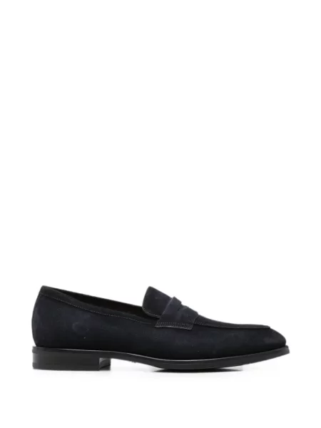 Pantofi loafer Santoni din piele de căprioară albastru