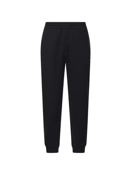Pantaloni Emporio Armani cu broderie alergare negru
