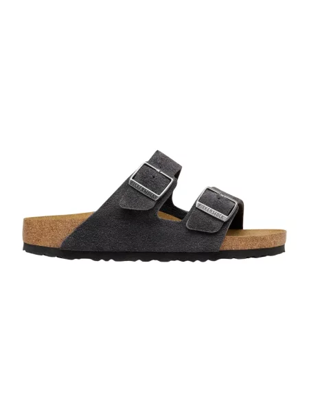 Klapki Birkenstock zamszowe szare