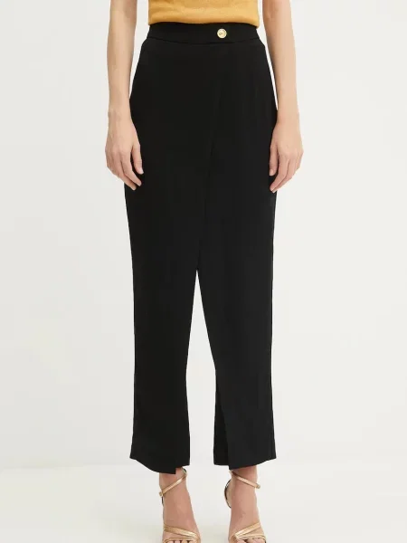 Hlače Marciano Guess ARIANA ravna visoki struk crna
