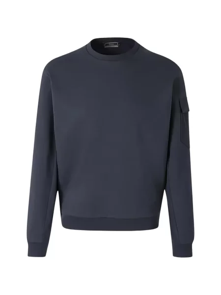Hanorac crewneck Herno cu decolteu rotund albastru