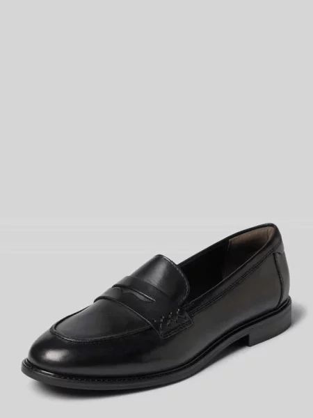 Loafersy z naturalnej skóry Tamaris czarne
