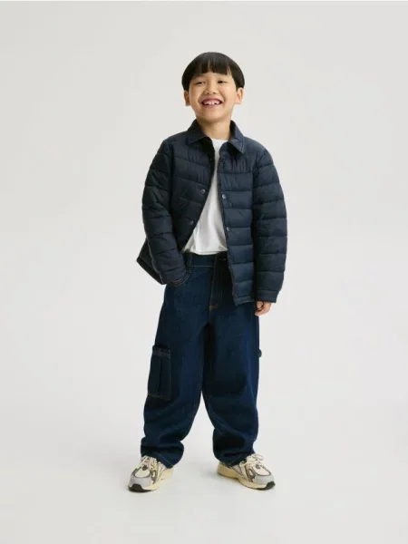 Reserved Jeansy straight fit granatowy