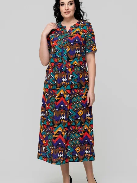 Сукня міді All Posa віскоза/модал фіолетовий