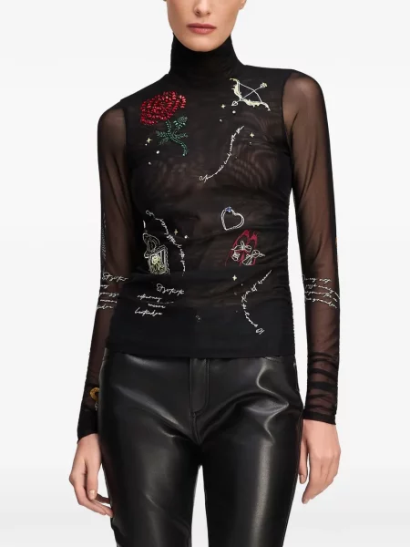 Tricou Cinq A Sept plasă negru
