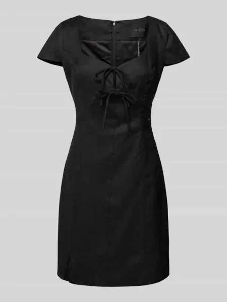 Sukienka mini z wiązaniem model ‘ISABEAU’ Guess czarna