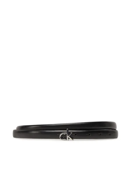 Calvin Klein Дамски Ck Buckle Skinny Belt черен