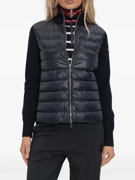 Καπιτονέ ζακέτα Moncler με όρθιο γιακά μπλε