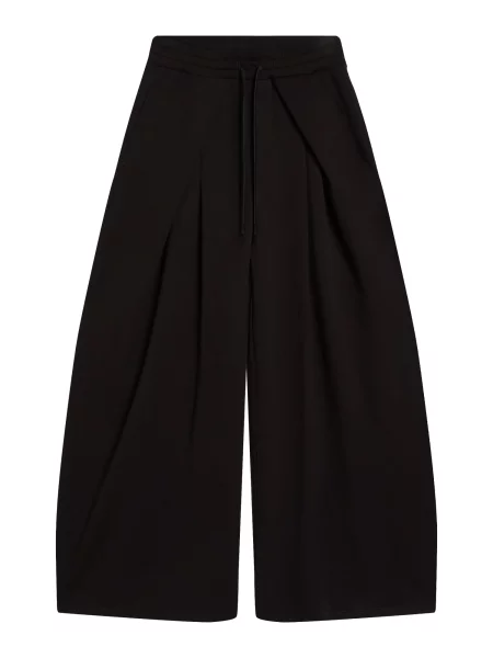 Bershka Hlače z naborki črna