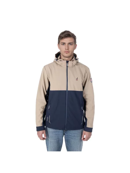 Kurtka softshell AULP z odpinanym kapturem elastyczna oddychająca zielona