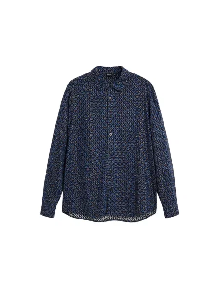 Desigual Cămașă albastru / bleumarin negru