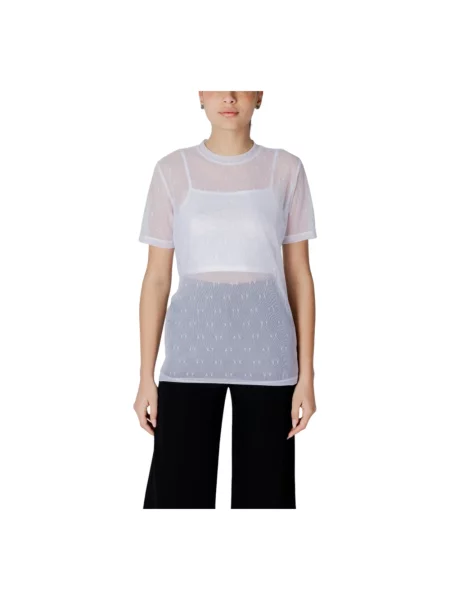 Koszulka Armani Exchange z krótkim rękawem z siateczką czarna