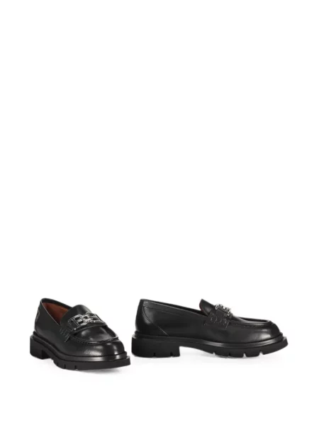 Pantofi loafer Bally din piele cu autograf negru