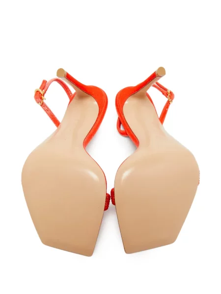 Sandale Gianvito Rossi de catifea slingback portocaliu