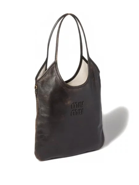 Geanta de piele Miu Miu din piele maro